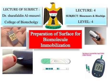 Preparation of Surface for Biomolecule Immobilization