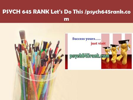 PSYCH 645 RANK Let's Do This /psych645rank.com