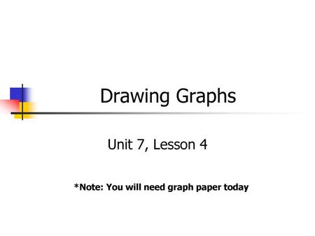 *Note: You will need graph paper today