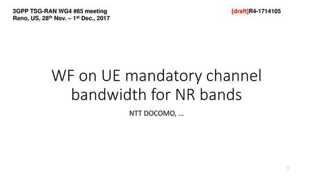 WF on UE mandatory channel bandwidth for NR bands