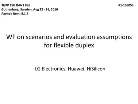 WF on scenarios and evaluation assumptions for flexible duplex