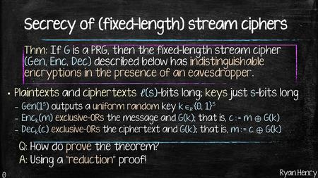 Secrecy of (fixed-length) stream ciphers