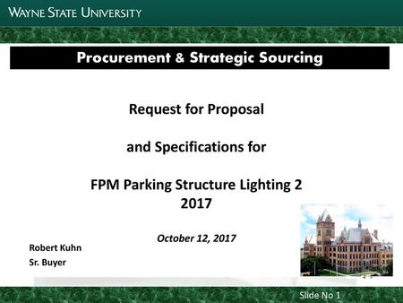 Procurement & Strategic Sourcing FPM Parking Structure Lighting
