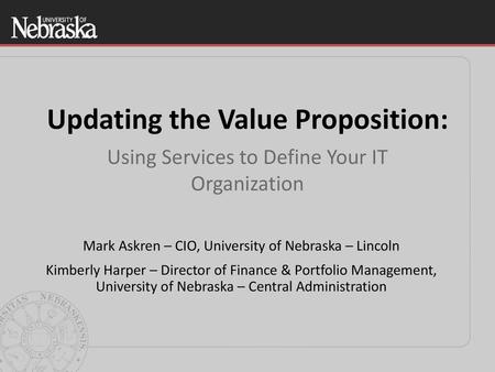 Updating the Value Proposition: