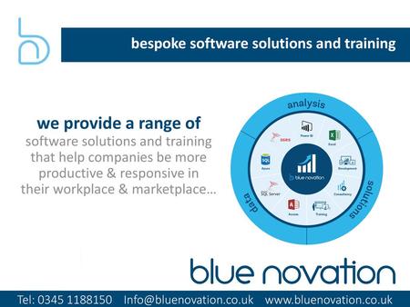 we provide a range of bespoke software solutions and training