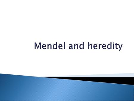Mendel and heredity.