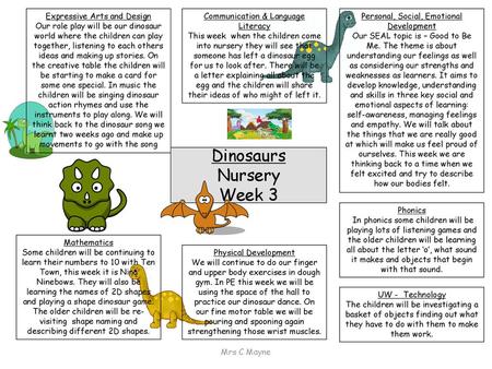 Dinosaurs Nursery Week 3