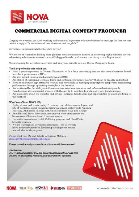 COMMERCIAL DIGITAL CONTENT PRODUCER