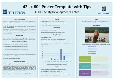 42” x 60” Poster Template with Tips Reader-Friendly Layout Tips