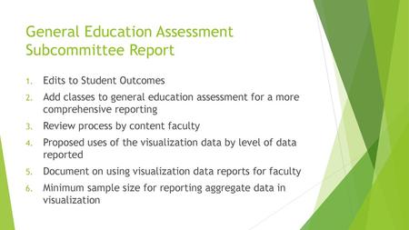General Education Assessment Subcommittee Report