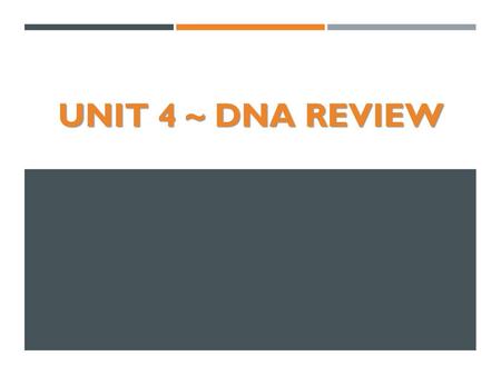 Unit 4 ~ DNA Review.