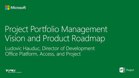 Project Portfolio Management Vision and Product Roadmap
