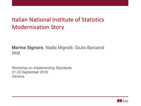 Italian National Institute of Statistics Modernisation Story