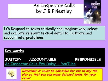 An Inspector Calls by J B Priestley