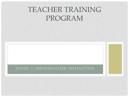 Teacher Training Program