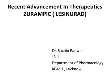 Recent Advancement In Therapeutics ZURAMPIC ( LESINURAD)