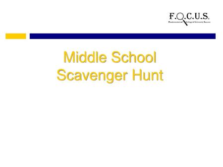 Middle School Scavenger Hunt