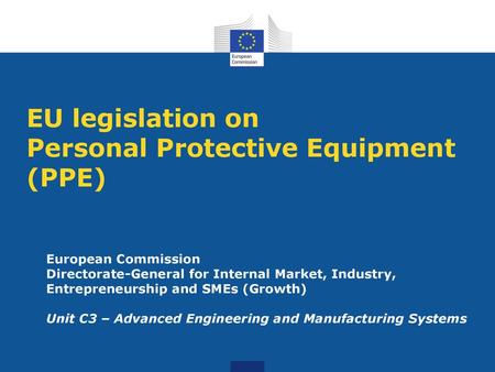 EU legislation on Personal Protective Equipment (PPE)