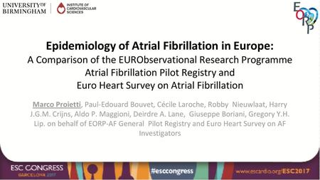 Epidemiology of Atrial Fibrillation in Europe: