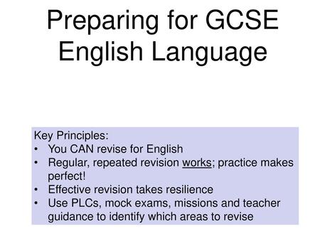 Preparing for GCSE English Language