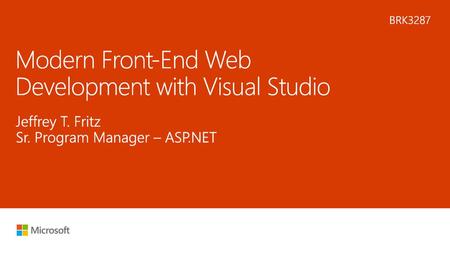 Modern Front-End Web Development with Visual Studio