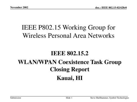 IEEE P Working Group for Wireless Personal Area Networks