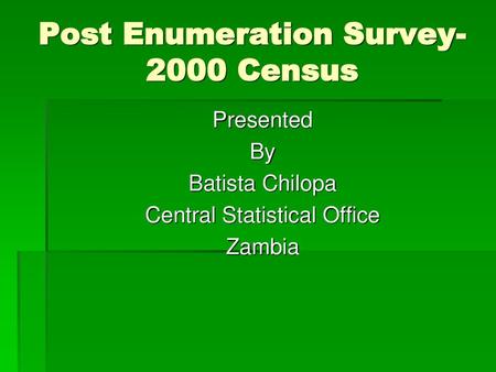 Post Enumeration Survey Census
