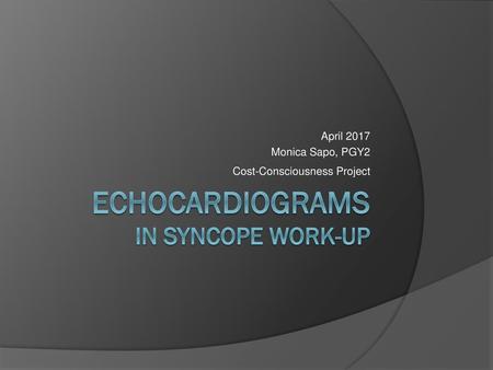 Echocardiograms in syncope work-up