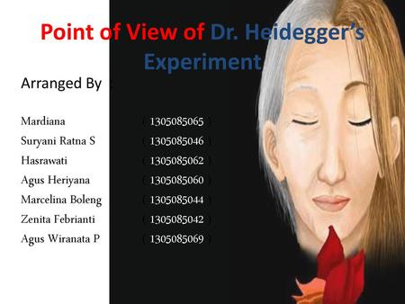 Point of View of Dr. Heidegger’s Experiment