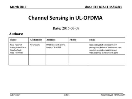 Channel Sensing in UL-OFDMA