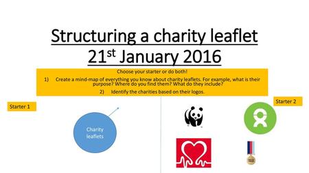 Structuring a charity leaflet 21st January 2016