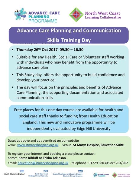 Advance Care Planning and Communication Skills Training Day
