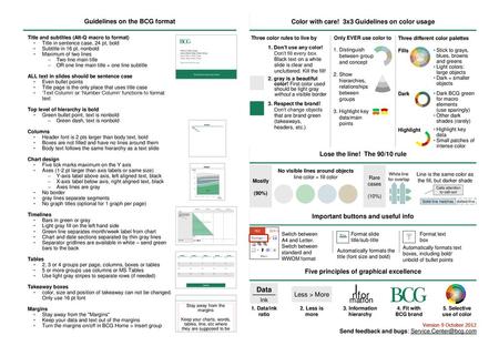 Data Guidelines on the BCG format