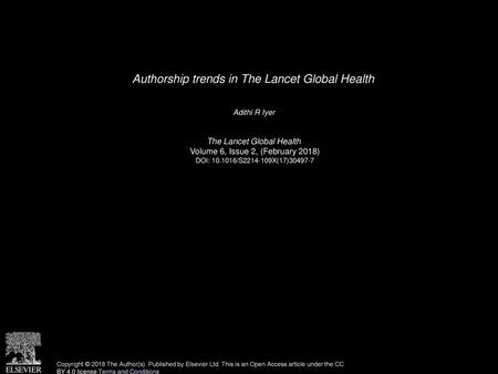 Authorship trends in The Lancet Global Health
