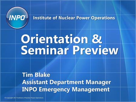 Orientation & Seminar Preview