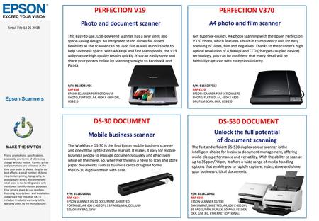 PERFECTION V19 PERFECTION V370 DS-30 DOCUMENT DS-530 DOCUMENT