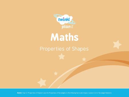 Maths Properties of Shapes Year One
