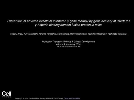 Molecular Therapy - Methods & Clinical Development