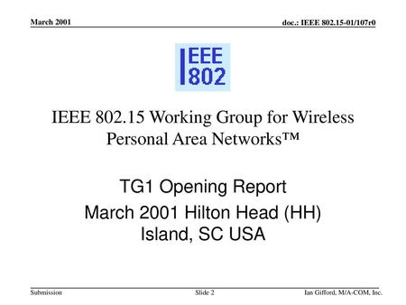 IEEE Working Group for Wireless Personal Area Networks™