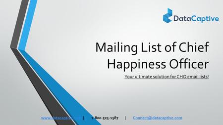 Mailing List of Chief Happiness Officer Your ultimate solution for CHO  lists!
