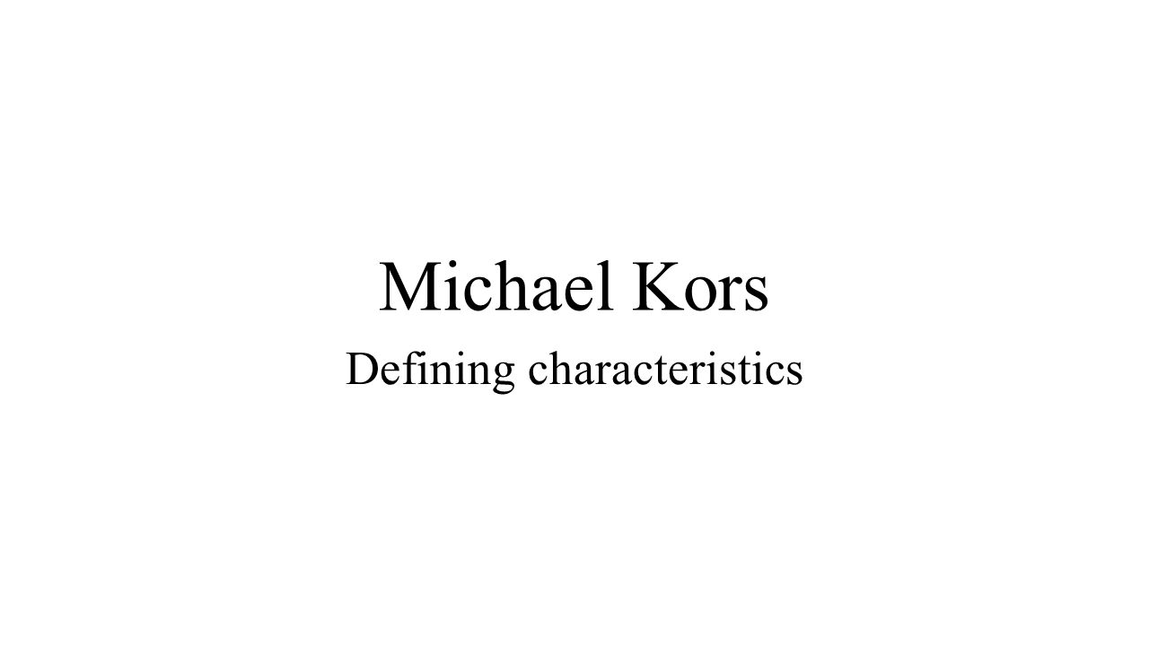 Michael Kors Presentation