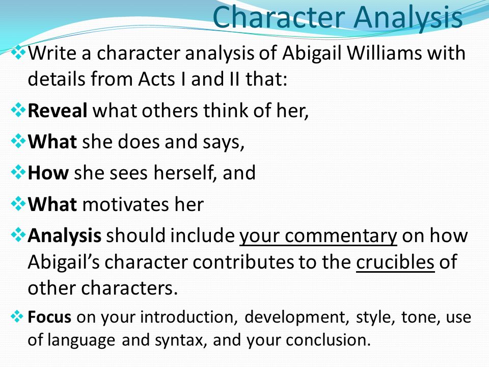 abigail williams character traits