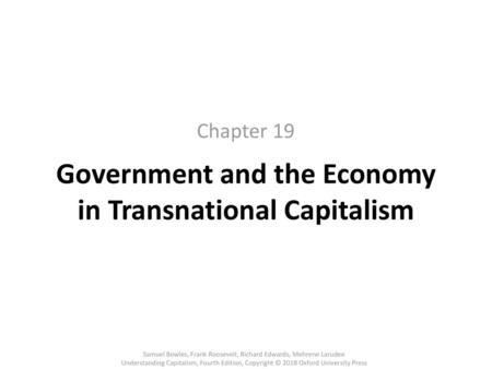 Government and the Economy in Transnational Capitalism