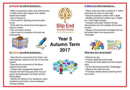 Year 5 Autumn Term 2017 Read your reading book at home every day