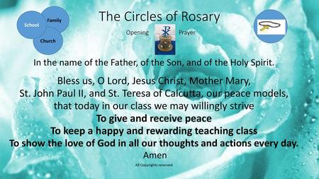 The Circles of Rosary Opening Prayer
