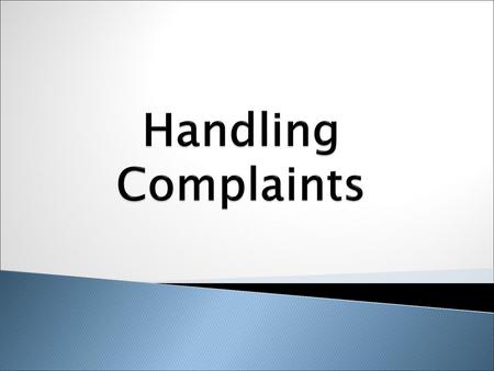 Handling Complaints.