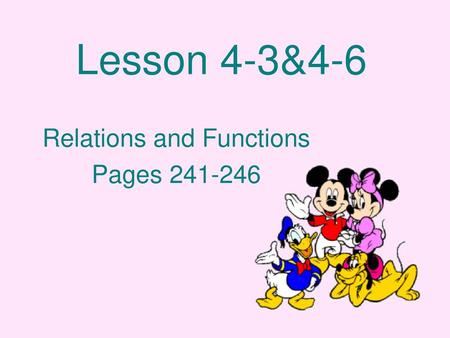 Relations and Functions Pages