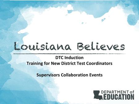 Training for New District Test Coordinators
