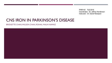 CNS Iron in Parkinson’s Disease