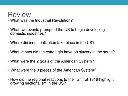 Review What was the Industrial Revolution?